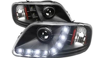 Spec-D Projector Headlights w/ SMD LED Light Strip (Matte Black Housing/Clear Lens) Ford Expedition | F-150 1997-2004                                     - 2LHP-F15097JM-RS - Image 10