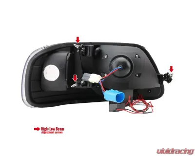 Spec-D Projector Headlights w/ SMD LED Light Strip (Matte Black Housing/Clear Lens) Ford Expedition | F-150 1997-2004 - 2LHP-F15097JM-RS