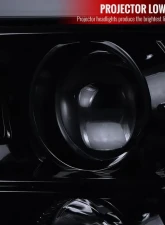 Spec-D LED C-Bar Projector Headlights (Glossy Black Housing/Smoked Lens) Ford F-Series 2011-2016                                     - 2LHP-F25011G-TM - Image 3