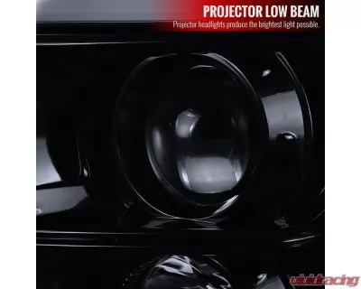 Spec-D LED C-Bar Projector Headlights (Glossy Black Housing/Smoked Lens) Ford F-Series 2011-2016 - 2LHP-F25011G-TM