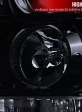 Spec-D LED C-Bar Projector Headlights (Glossy Black Housing/Smoked Lens) Ford F-Series 2011-2016                                     - 2LHP-F25011G-TM - Image 4