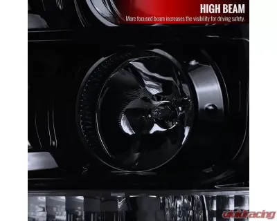 Spec-D LED C-Bar Projector Headlights (Glossy Black Housing/Smoked Lens) Ford F-Series 2011-2016 - 2LHP-F25011G-TM