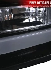 Spec-D LED C-Bar Projector Headlights (Glossy Black Housing/Smoked Lens) Ford F-Series 2011-2016                                     - 2LHP-F25011G-TM - Image 5