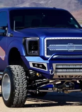 Spec-D LED C-Bar Projector Headlights (Glossy Black Housing/Smoked Lens) Ford F-Series 2011-2016                                     - 2LHP-F25011G-TM - Image 10