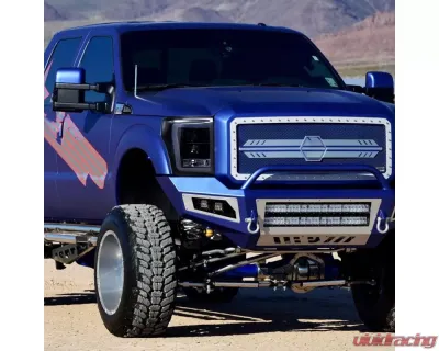 Spec-D LED C-Bar Projector Headlights (Glossy Black Housing/Smoked Lens) Ford F-Series 2011-2016 - 2LHP-F25011G-TM