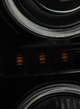 Spec-D Dual Halo Projector Headlights w/ LED Turn Signal Lights (Black Housing/Smoked Lens) Ford F-Series 2011-2016                                     - 2LHP-F25011SM-RS - Image 5