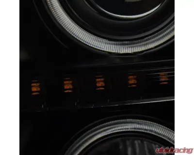 Spec-D Dual Halo Projector Headlights w/ LED Turn Signal Lights (Black Housing/Smoked Lens) Ford F-Series 2011-2016 - 2LHP-F25011SM-RS