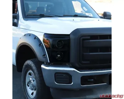 Spec-D Dual Halo Projector Headlights w/ LED Turn Signal Lights (Black Housing/Smoked Lens) Ford F-Series 2011-2016 - 2LHP-F25011SM-RS