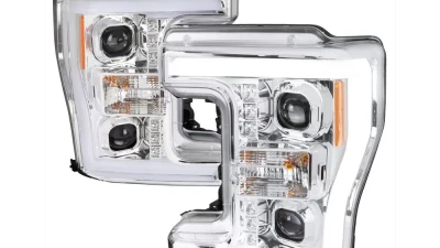 Spec-D Switchback LED C-Bar Projector Headlights (Chrome Housing/Clear Lens) Ford F-Series 2017-2019                                     - 2LHP-F25017-TM - Image 10