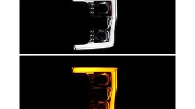 Spec-D Switchback LED C-Bar Projector Headlights (Chrome Housing/Clear Lens) Ford F-Series 2017-2019                                     - 2LHP-F25017-TM - Image 2