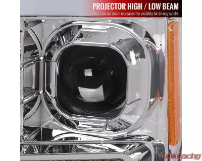 Spec-D Switchback LED C-Bar Projector Headlights (Chrome Housing/Clear Lens) Ford F-Series 2017-2019 - 2LHP-F25017-TM