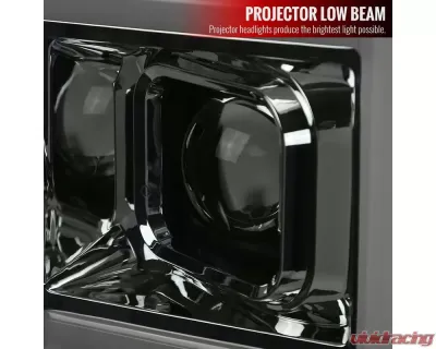 Spec-D LED C-Bar Projector Headlights w/ Switchback Sequential Turn Signals (Chrome Housing/Smoked Lens) Ford F-Series 2017-2019 - 2LHP-F25017G-SQ-RS