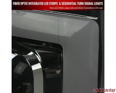 Spec-D LED C-Bar Projector Headlights w/ Switchback Sequential Turn Signals (Chrome Housing/Smoked Lens) Ford F-Series 2017-2019 - 2LHP-F25017G-SQ-RS