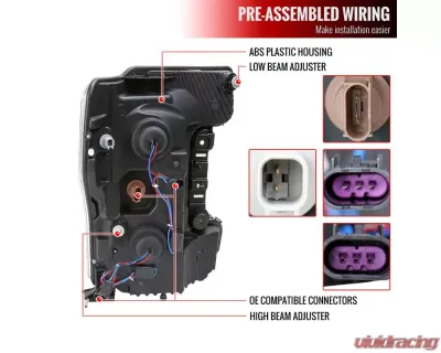 Spec-D LED C-Bar Projector Headlights w/ Switchback Sequential Turn Signals (Chrome Housing/Smoked Lens) Ford F-Series 2017-2019 - 2LHP-F25017G-SQ-RS