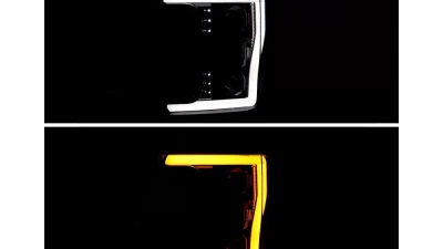 Spec-D Switchback LED C-Bar Projector Headlights (Glossy Black Housing/Smoked Lens) Ford F-Series 2017-2019                                     - 2LHP-F25017G-TM - Image 2