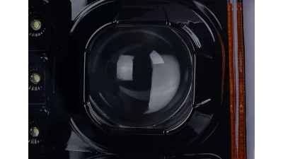 Spec-D Switchback LED C-Bar Projector Headlights (Glossy Black Housing/Smoked Lens) Ford F-Series 2017-2019                                     - 2LHP-F25017G-TM - Image 3