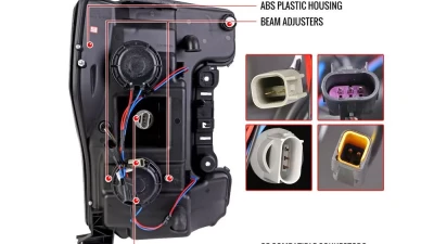 Spec-D Switchback LED C-Bar Projector Headlights (Glossy Black Housing/Smoked Lens) Ford F-Series 2017-2019                                     - 2LHP-F25017G-TM - Image 7