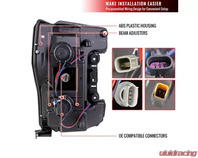 Spec-D Switchback LED C-Bar Projector Headlights (Glossy Black Housing/Smoked Lens) Ford F-Series 2017-2019 - 2LHP-F25017G-TM