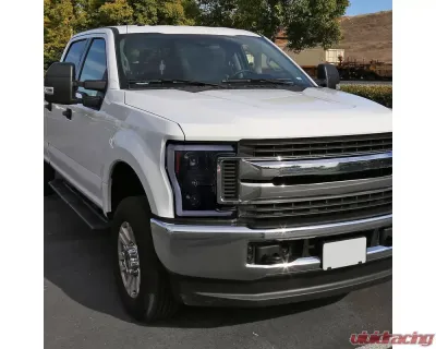 Spec-D Switchback LED C-Bar Projector Headlights (Glossy Black Housing/Smoked Lens) Ford F-Series 2017-2019 - 2LHP-F25017G-TM