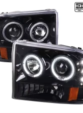 Spec-D Dual Halo Projector Headlights (Jet Black Housing/Clear Lens) Ford F-Series | Excursion 1999-2004                                     - 2LHP-F25099BK-TM - Image 10