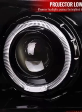 Spec-D Dual Halo Projector Headlights (Jet Black Housing/Clear Lens) Ford F-Series | Excursion 1999-2004                                     - 2LHP-F25099BK-TM - Image 3