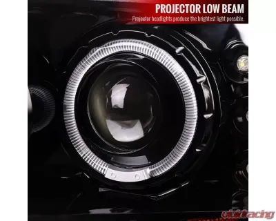 Spec-D Dual Halo Projector Headlights (Jet Black Housing/Clear Lens) Ford F-Series | Excursion 1999-2004 - 2LHP-F25099BK-TM