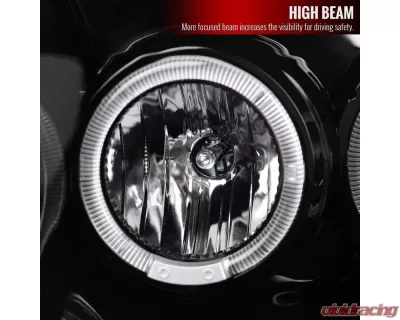 Spec-D Dual Halo Projector Headlights (Jet Black Housing/Clear Lens) Ford F-Series | Excursion 1999-2004 - 2LHP-F25099BK-TM