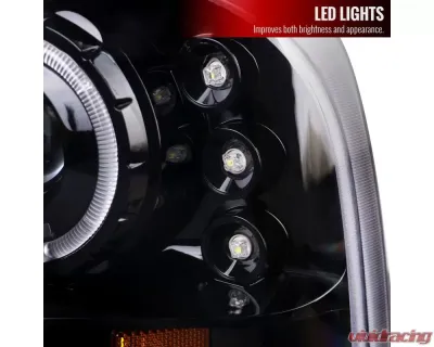 Spec-D Dual Halo Projector Headlights (Jet Black Housing/Clear Lens) Ford F-Series | Excursion 1999-2004 - 2LHP-F25099BK-TM