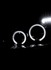 Spec-D Dual Halo Projector Headlights (Glossy Black Housing/Smoked Lens) Ford Focus 2000-2004                                     - 2LHP-FOC00G-TM - Image 2