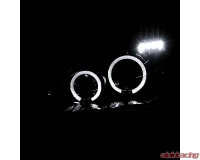 Spec-D Dual Halo Projector Headlights (Glossy Black Housing/Smoked Lens) Ford Focus 2000-2004 - 2LHP-FOC00G-TM