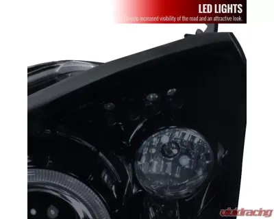Spec-D Dual Halo Projector Headlights (Glossy Black Housing/Smoked Lens) Ford Focus 2000-2004 - 2LHP-FOC00G-TM