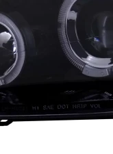 Spec-D Dual Halo Projector Headlights (Glossy Black Housing/Smoked Lens) Ford Focus 2000-2004                                     - 2LHP-FOC00G-TM - Image 7