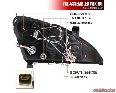 Spec-D Dual Halo Projector Headlights (Glossy Black Housing/Smoked Lens) Ford Focus 2000-2004 - 2LHP-FOC00G-TM