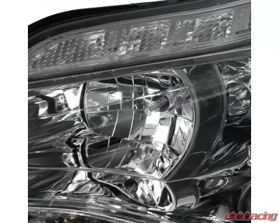 Spec-D Projector Headlights w/ LED Light Strip & LED Turn Signal Lights (Chrome Housing/Clear Lens) Ford Focus 2012-2014 - 2LHP-FOC12-TM