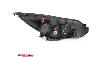 Spec-D Projector Headlights w/ LED Light Strip & LED Turn Signal Lights (Chrome Housing/Clear Lens) Ford Focus 2012-2014                                     - 2LHP-FOC12-TM - Image 9