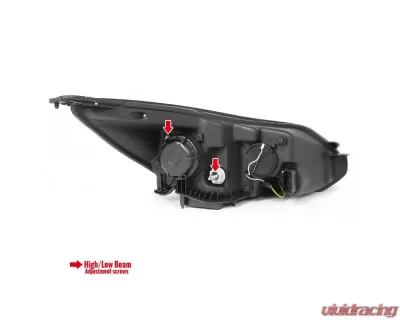 Spec-D Projector Headlights w/ LED Light Strip & LED Turn Signal Lights (Chrome Housing/Clear Lens) Ford Focus 2012-2014 - 2LHP-FOC12-TM