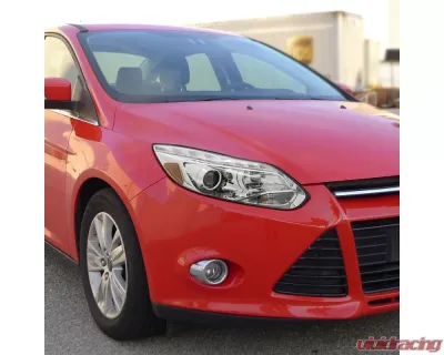 Spec-D Projector Headlights w/ LED Light Strip & LED Turn Signal Lights (Chrome Housing/Clear Lens) Ford Focus 2012-2014 - 2LHP-FOC12-TM