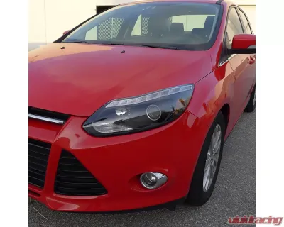 Spec-D Projector Headlights w/ LED Light Strip & LED Turn Signal Lights (Matte Black Housing/Clear Lens) Ford Focus 2012-2014 - 2LHP-FOC12JM-TM