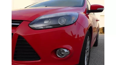 Spec-D Projector Headlights w/ LED Light Strip & LED Turn Signal Lights (Matte Black Housing/Clear Lens) Ford Focus 2012-2014                                     - 2LHP-FOC12JM-TM - Image 4