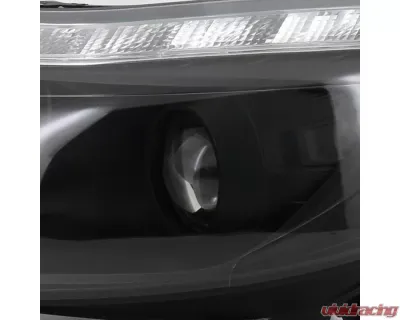 Spec-D Projector Headlights w/ LED Light Strip & LED Turn Signal Lights (Matte Black Housing/Clear Lens) Ford Focus 2012-2014 - 2LHP-FOC12JM-TM