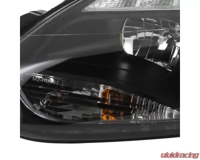 Spec-D Projector Headlights w/ LED Light Strip & LED Turn Signal Lights (Matte Black Housing/Clear Lens) Ford Focus 2012-2014 - 2LHP-FOC12JM-TM