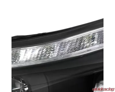 Spec-D Projector Headlights w/ LED Light Strip & LED Turn Signal Lights (Matte Black Housing/Clear Lens) Ford Focus 2012-2014 - 2LHP-FOC12JM-TM