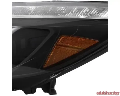 Spec-D Projector Headlights w/ LED Light Strip & LED Turn Signal Lights (Matte Black Housing/Clear Lens) Ford Focus 2012-2014 - 2LHP-FOC12JM-TM