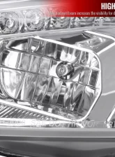 Spec-D Projector Headlights w/ LED Sequential Turn Signal Lights (Chrome Housing/Clear Lens) Ford Focus 2015-2018                                     - 2LHP-FOC15-SQ-TM - Image 4