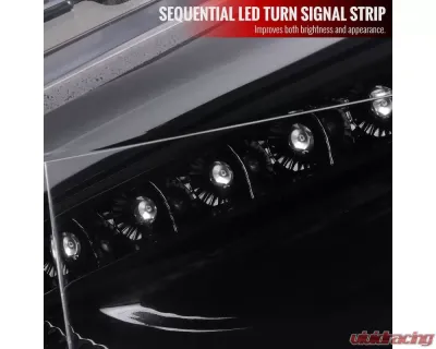 Spec-D Projector Headlights w/ LED Sequential Turn Signal Lights (Jet Black Housing/Clear Lens) Ford Focus 2015-2018 - 2LHP-FOC15BK-SQ-TM