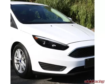 Spec-D Projector Headlights w/ LED Sequential Turn Signal Lights (Jet Black Housing/Clear Lens) Ford Focus 2015-2018 - 2LHP-FOC15BK-SQ-TM
