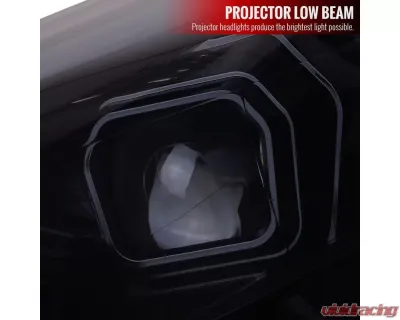 Spec-D Projector Headlights w/ LED Sequential Turn Signal Lights (Glossy Black Housing/Smoke Lens) Ford Focus 2015-2018 - 2LHP-FOC15G-SQ-TM