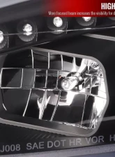 Spec-D Projector Headlights w/ LED Sequential Turn Signal Lights (Matte Black Housing/Clear Lens) Ford Focus 2015-2018                                     - 2LHP-FOC15JM-SQ-TM - Image 4