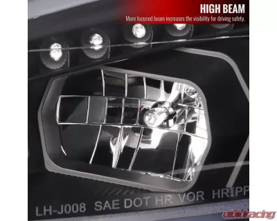 Spec-D Projector Headlights w/ LED Sequential Turn Signal Lights (Matte Black Housing/Clear Lens) Ford Focus 2015-2018 - 2LHP-FOC15JM-SQ-TM