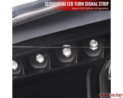 Spec-D Projector Headlights w/ LED Sequential Turn Signal Lights (Matte Black Housing/Clear Lens) Ford Focus 2015-2018 - 2LHP-FOC15JM-SQ-TM